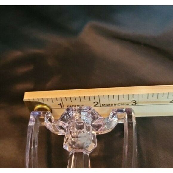 Jefferson or Central Glass Kryst-Tol CHIPPENDALE 4 1/8" Handled Candlestick set - Picture 9 of 9